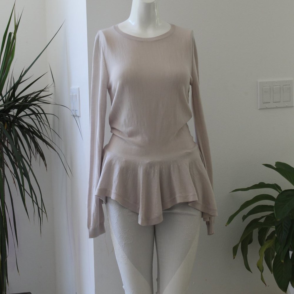 NEW Alexander McQueen Wool Peplum Sweater Top - Women's Size Large L